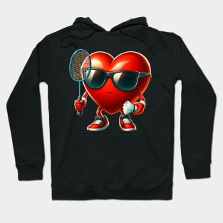 Heart Playing badminton Valentines Day Valentine Men Womens Hoodie